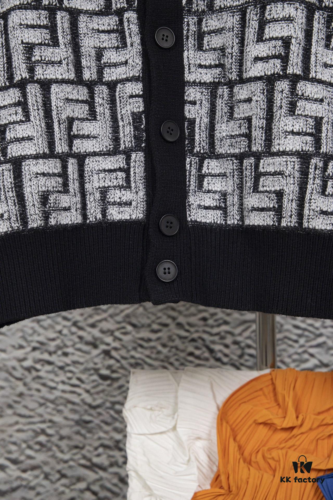 6931a14bccd8ab3d7af953d0 Fedi 24 Full Print Embossed Knit Cardigan - Stylish, Soft and Comfortable with Exquisite Craftsmanship