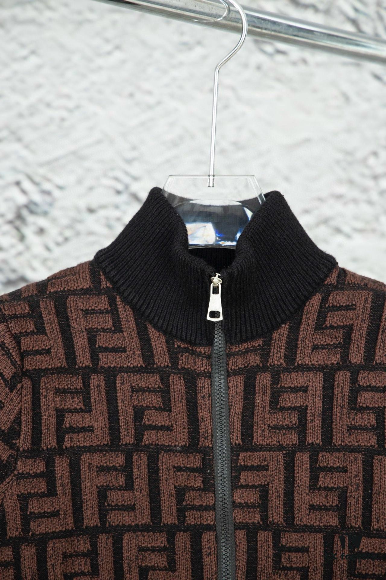 6931a14cccd8ab3d7af953e1 2023 New Arrival Fendi Knit Zip-Up Jacket, Exclusive Design, Distinctive Jacquard Texture with Clear Dimensional Contrast, Exceptionally Stylish, Pairs Effortlessly with Any Outfit