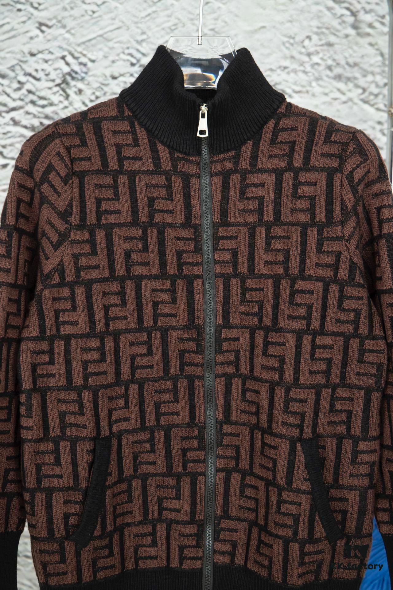 6931a14cccd8ab3d7af953e2 2023 New Arrival Fendi Knit Zip-Up Jacket, Exclusive Design, Distinctive Jacquard Texture with Clear Dimensional Contrast, Exceptionally Stylish, Pairs Effortlessly with Any Outfit