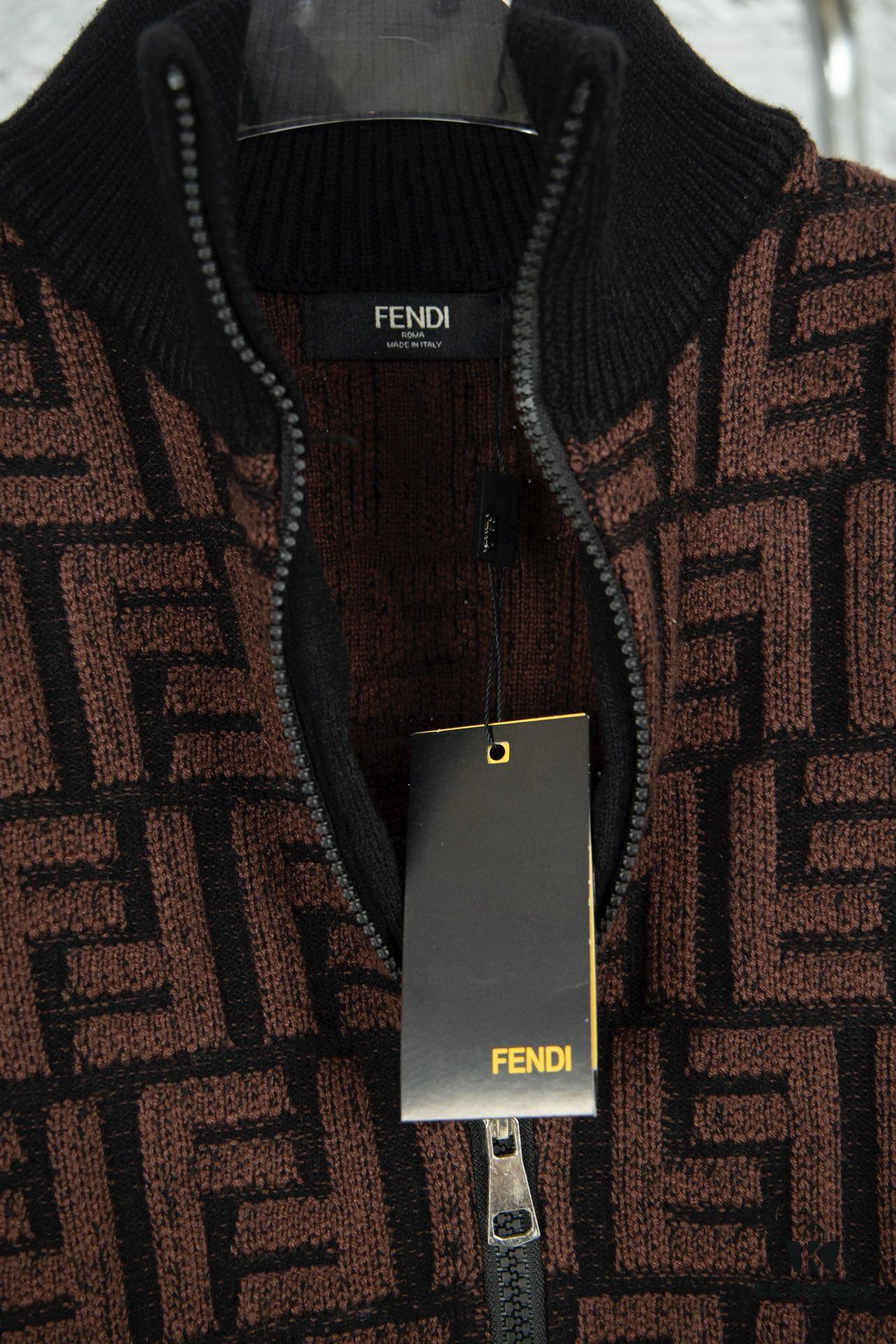 6931a14cccd8ab3d7af953e6 2023 New Arrival Fendi Knit Zip-Up Jacket, Exclusive Design, Distinctive Jacquard Texture with Clear Dimensional Contrast, Exceptionally Stylish, Pairs Effortlessly with Any Outfit