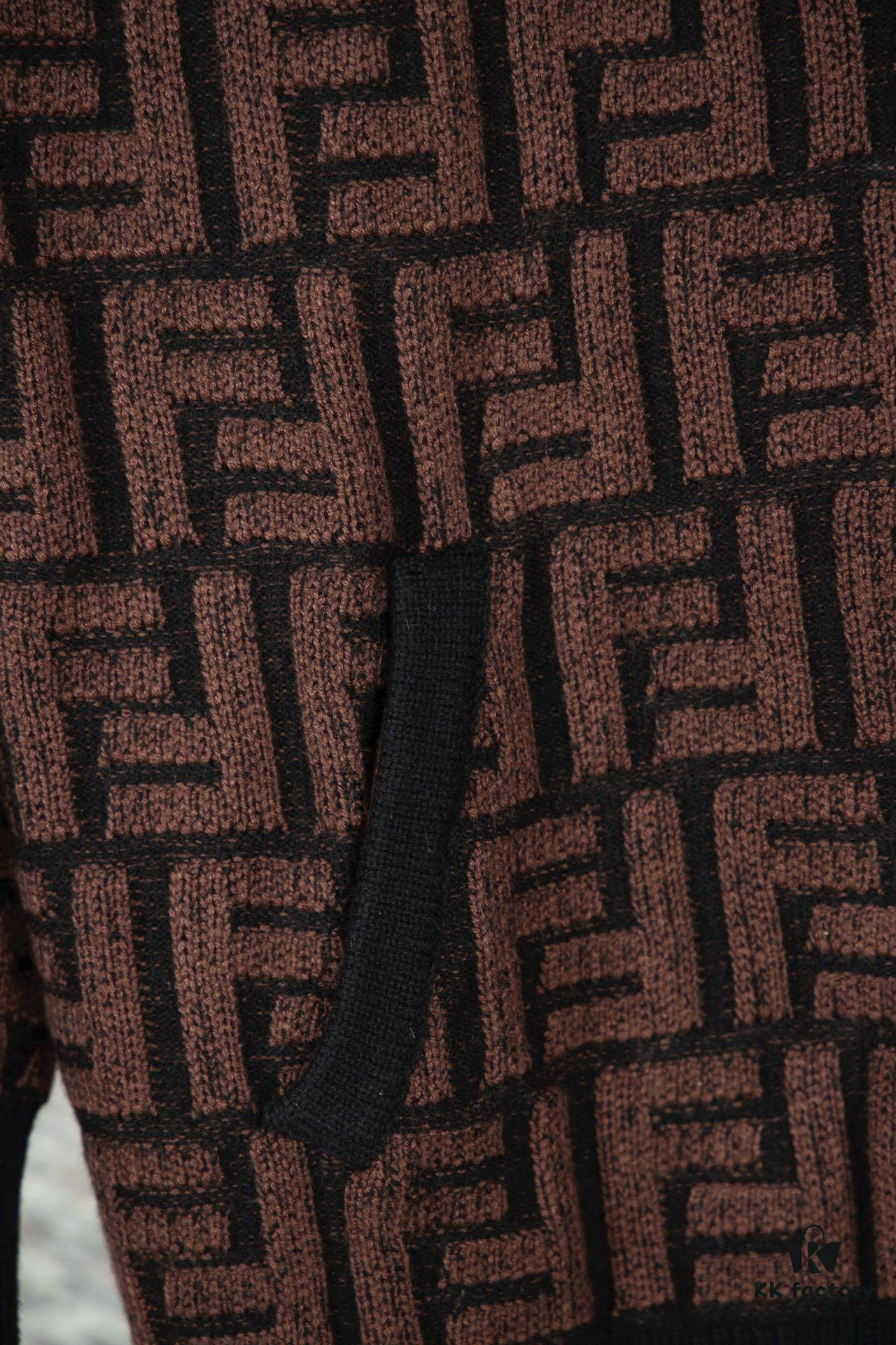 6931a14cccd8ab3d7af953e7 2023 New Arrival Fendi Knit Zip-Up Jacket, Exclusive Design, Distinctive Jacquard Texture with Clear Dimensional Contrast, Exceptionally Stylish, Pairs Effortlessly with Any Outfit