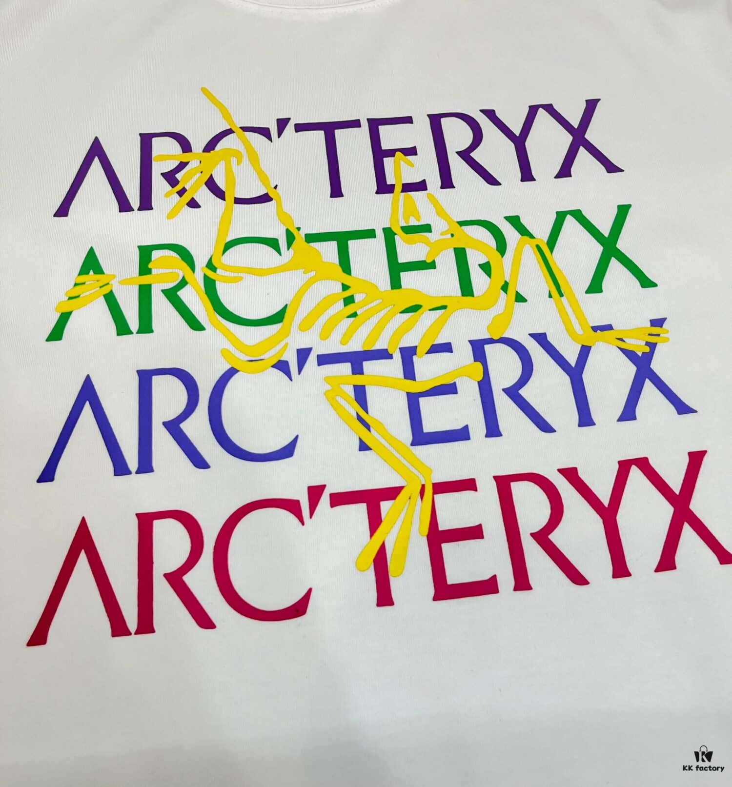 6931a153ccd8ab3d7af95467 Ayc Teryx Arc'teryx 2025 FW Junior Bird Logo High-End Colorful Print Short Sleeve T-Shirt, 280g Pure Cotton Double-Yarn Fabric, Soft and Comfortable Fit, Custom Rib Knit Collar Dyed in Same Dye Batch, Complete Three Labels, Unisex Design, Premium Version for Comparison