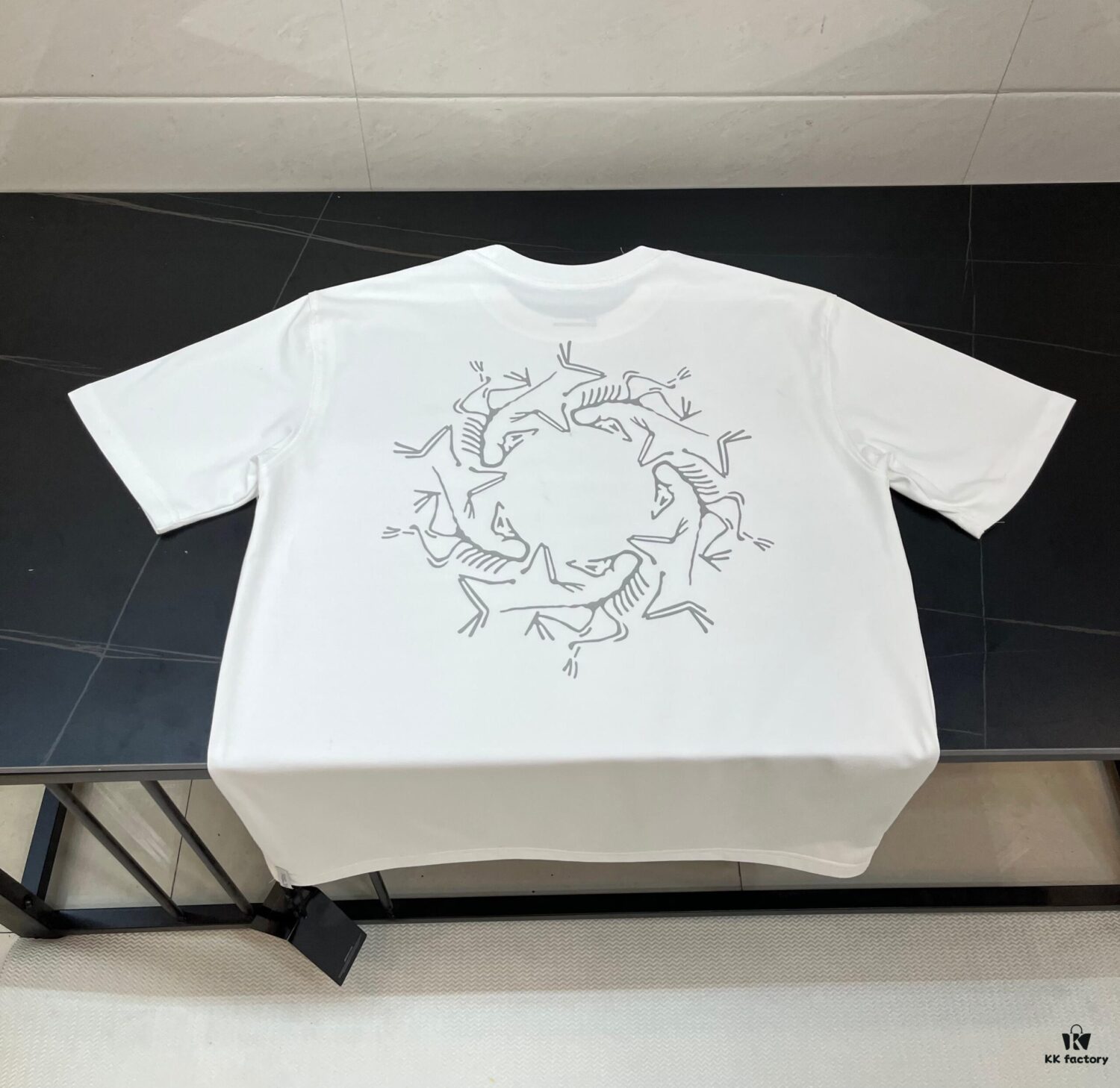 6931a154ccd8ab3d7af95479 Ayc Teryx Arc'teryx 2024 Mini Bird Logo Reflective Print Short Sleeve T-Shirt, 280g Pure Cotton Double-Yarn Fabric, Soft and Comfortable Wear, Custom Rib Knit Collar Dyed in Same Dye Batch, Complete Three Labels, Unisex Style, High Version for Comparison