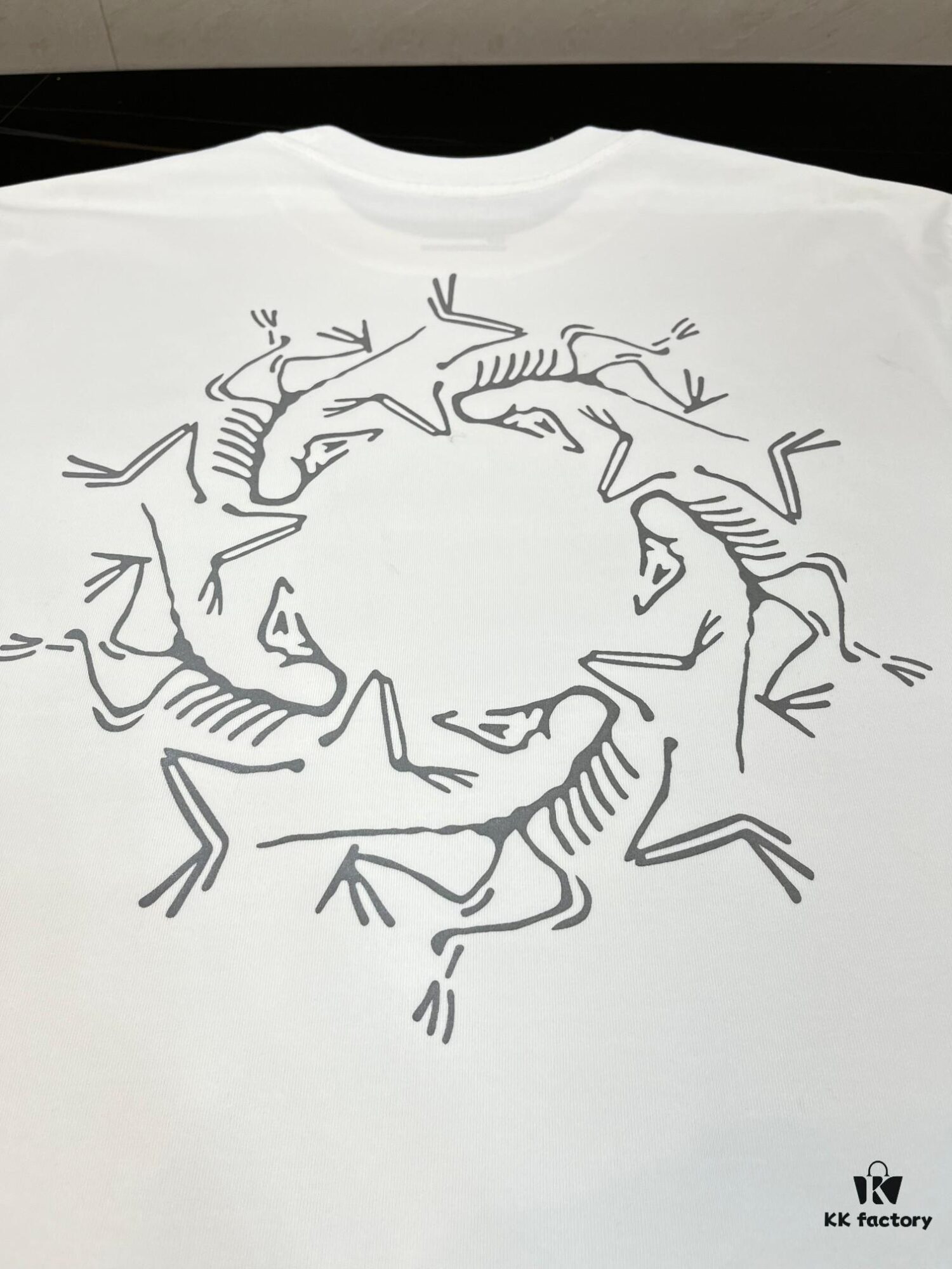 6931a154ccd8ab3d7af9547c Ayc Teryx Arc'teryx 2024 Mini Bird Logo Reflective Print Short Sleeve T-Shirt, 280g Pure Cotton Double-Yarn Fabric, Soft and Comfortable Wear, Custom Rib Knit Collar Dyed in Same Dye Batch, Complete Three Labels, Unisex Style, High Version for Comparison