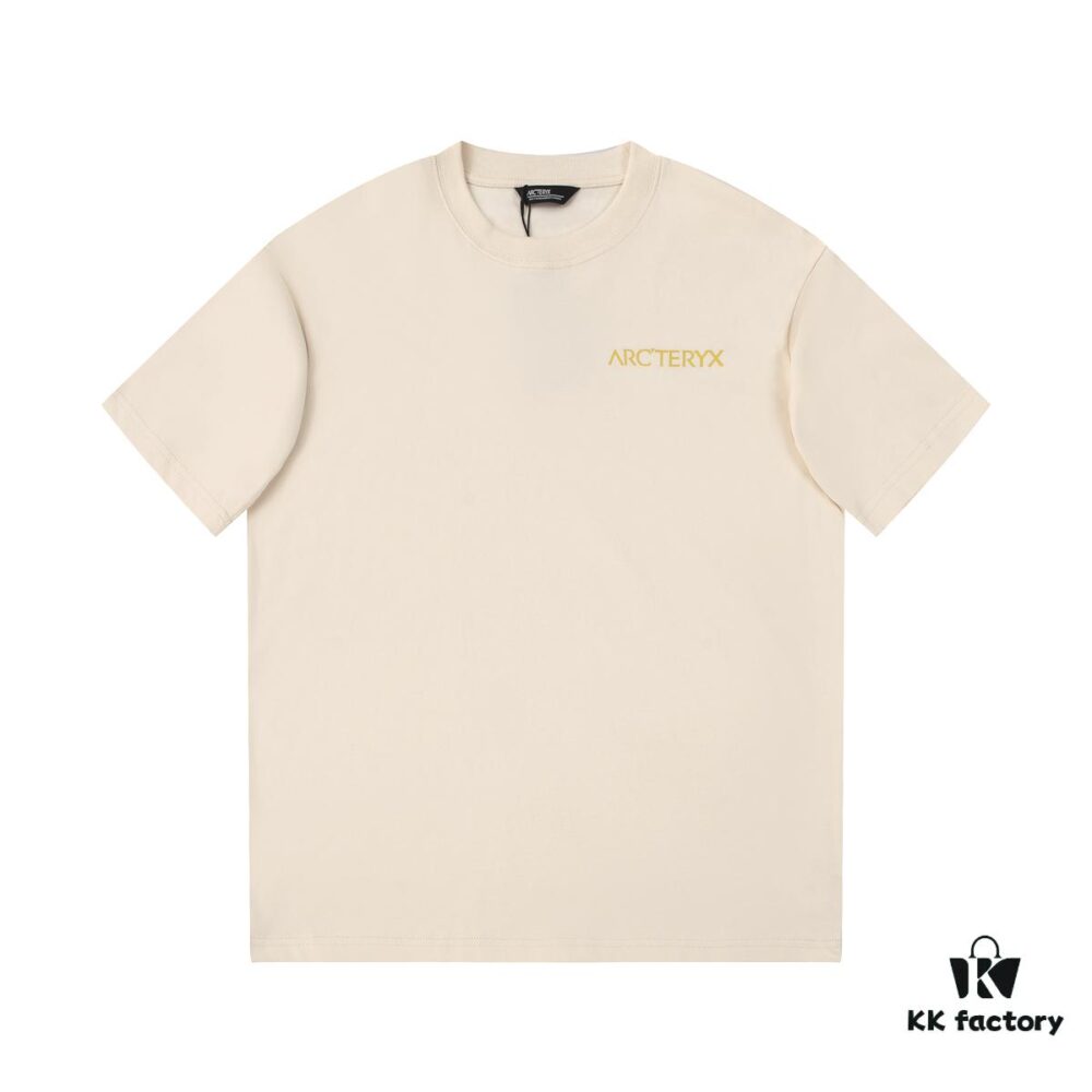 6931a166ccd8ab3d7af955e1 ARC'TERYX New Arrival Short Sleeve T-Shirt Z668004 2025SS, Premium Cotton Crew Neck Tee with Front and Back Graphic Print, Fashionable Lock Chain Seam Design, Unisex Style