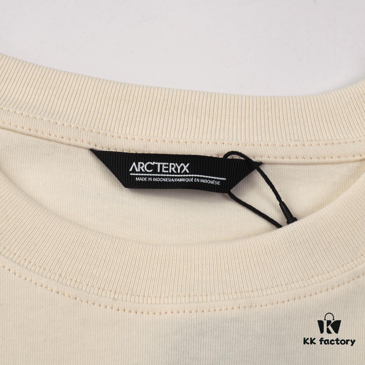 6931a166ccd8ab3d7af955e4 ARC'TERYX New Arrival Short Sleeve T-Shirt Z668004 2025SS, Premium Cotton Crew Neck Tee with Front and Back Graphic Print, Fashionable Lock Chain Seam Design, Unisex Style
