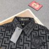 6931a172ccd8ab3d7af956d1 New Versace VERSACE 2024 SS Unisex Flocked Shirt with Logo Buckle, Cotton Satin Fabric with Subtle Stretch