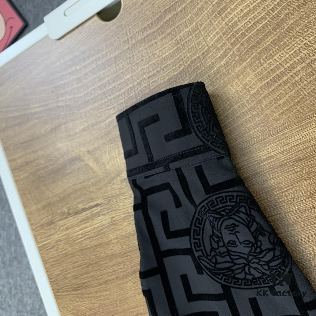 6931a172ccd8ab3d7af956d2 New Versace VERSACE 2024 SS Unisex Flocked Shirt with Logo Buckle, Cotton Satin Fabric with Subtle Stretch