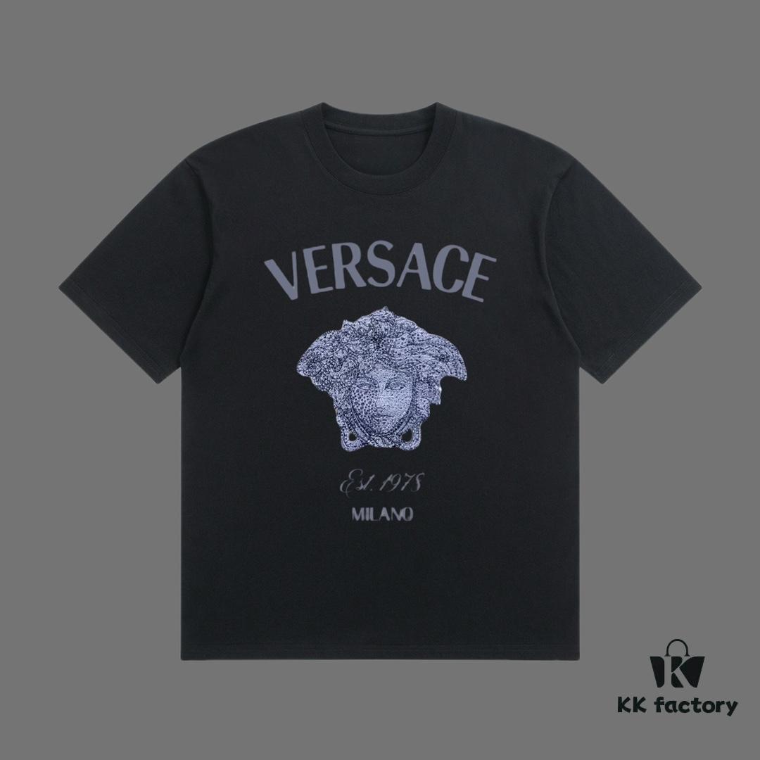6931a172ccd8ab3d7af956d5 VERSACE 2025 Fall Spring/Summer Collection Medusa Logo Short-Sleeve T-Shirt, Premium Quality, Custom Woven 270G 32-Count Double-Yarn Pure Cotton Fabric, Relaxed Fit Unisex Design
