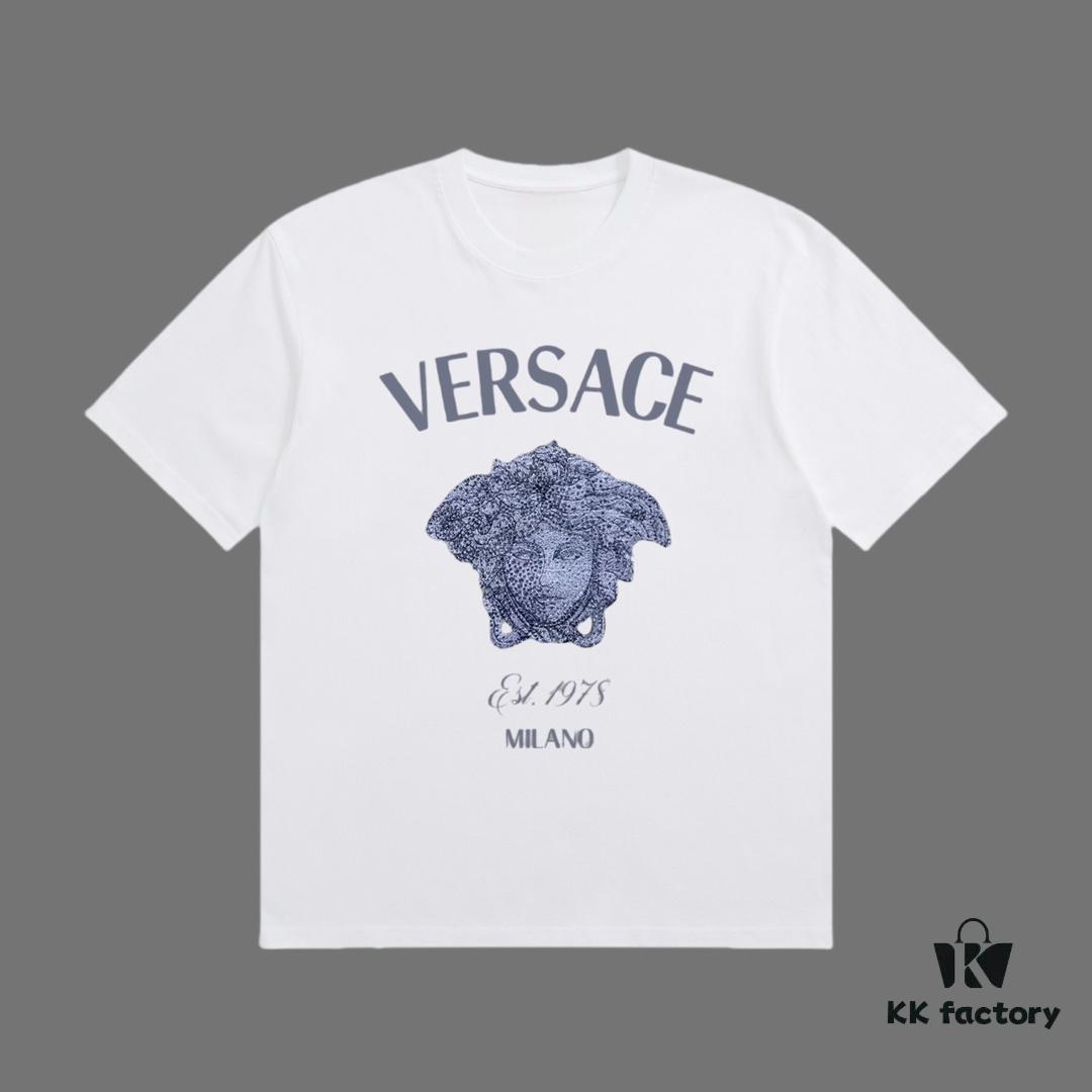 6931a172ccd8ab3d7af956de VERSACE 2025 Fall Spring/Summer Collection Medusa Logo Short Sleeve T-Shirt, Premium 270G 32-Count Double-Yarn Cotton Fabric, Distinct from Regular Prints, Relaxed Fit Unisex Design