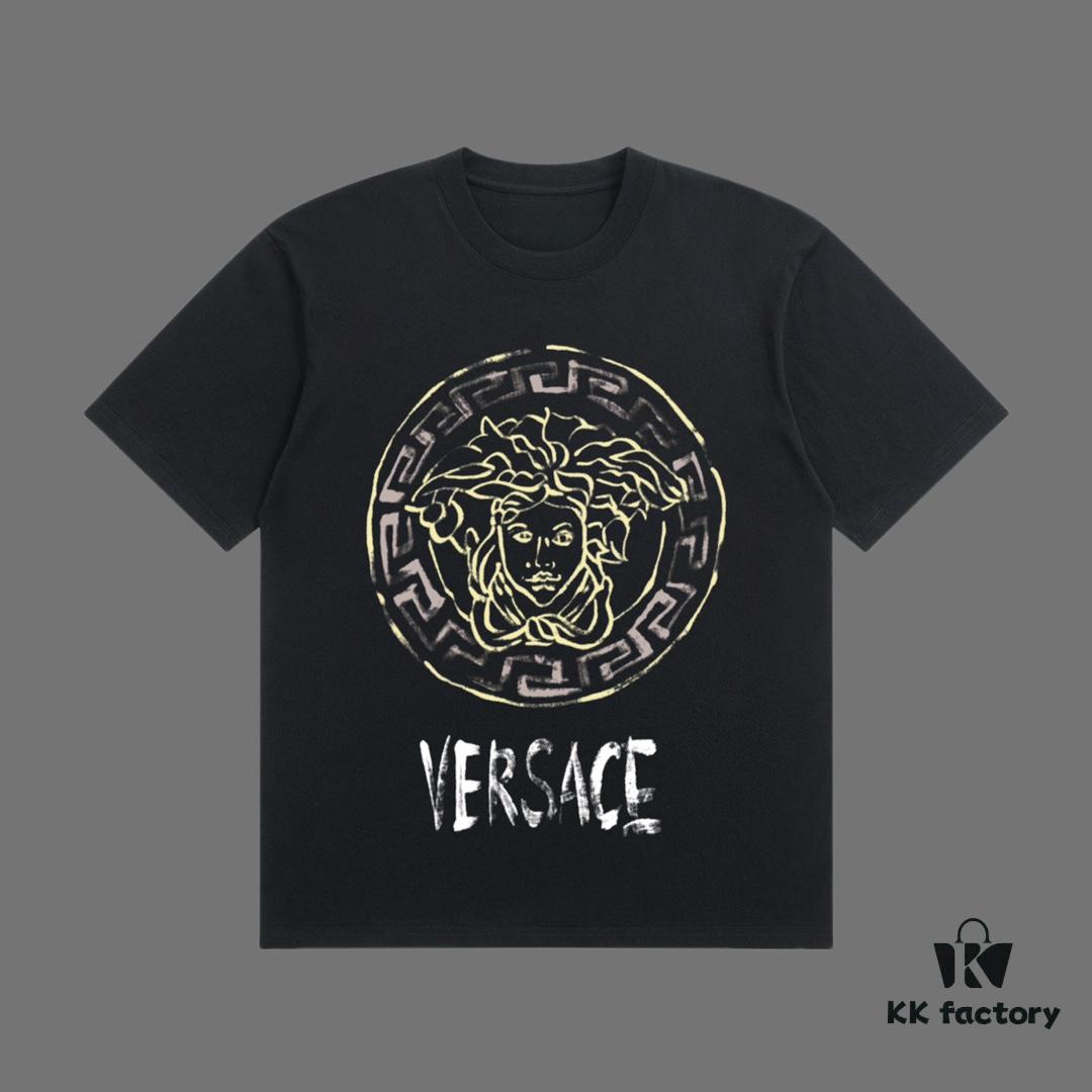 6931a173ccd8ab3d7af956f0 VERSACE 2025 Fall Spring/Summer Collection Medusa Logo Short Sleeve T-Shirt, Premium 270G 32-Count Double-Yarn Cotton Fabric, Distinct from Regular Print, Relaxed Fit Unisex Design