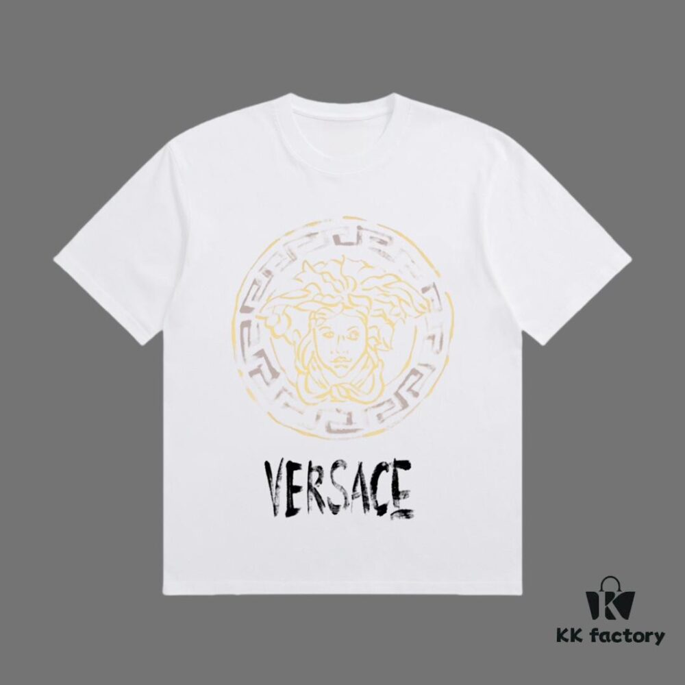 6931a174ccd8ab3d7af956f9 VERSACE 2025 Fall Spring/Summer Collection Medusa Logo Short Sleeve T-Shirt Premium Quality, Custom 270G 32-Count Double-Yarn Pure Cotton Fabric, Relaxed Fit Unisex Design