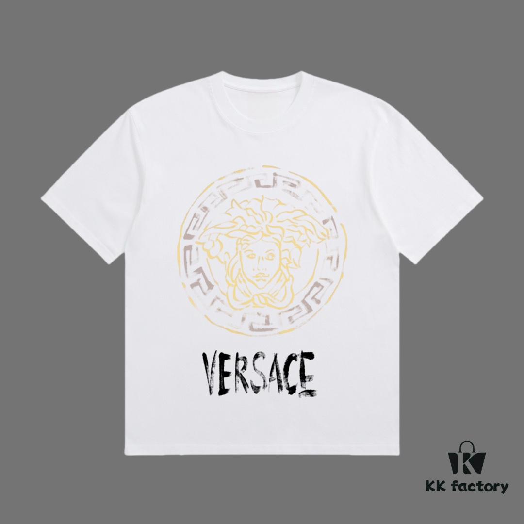 6931a174ccd8ab3d7af956f9 VERSACE 2025 Fall Spring/Summer Collection Medusa Logo Short Sleeve T-Shirt Premium Quality, Custom 270G 32-Count Double-Yarn Pure Cotton Fabric, Relaxed Fit Unisex Design
