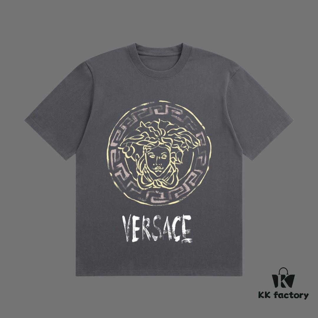 6931a174ccd8ab3d7af95702 VERSACE 2025 Fall Spring/Summer Collection Medusa Logo Short Sleeve T-Shirt Premium Quality, Custom 270G 32-Count Double-Yarn Pure Cotton Fabric, Relaxed Fit Unisex Design