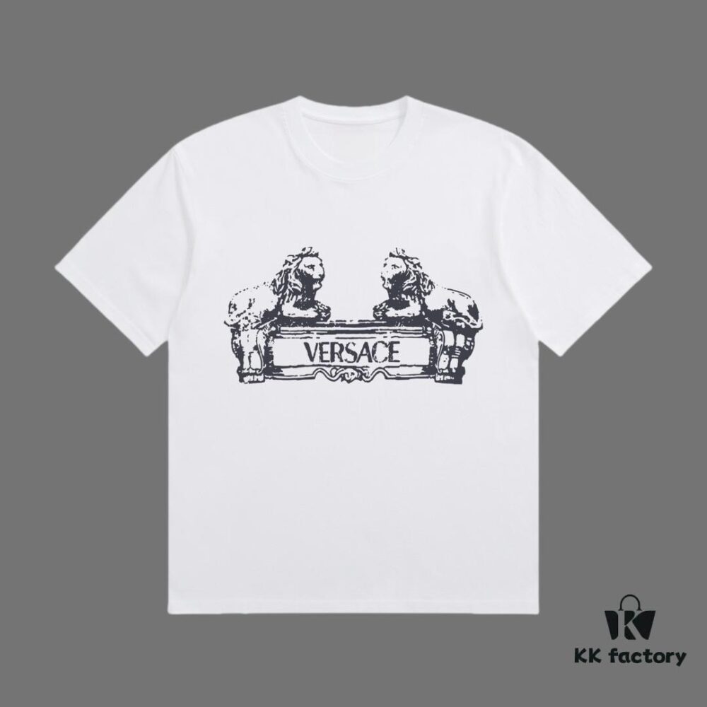 6931a175ccd8ab3d7af9571d VERSACE 2025 Fall Spring-Summer Collection Medusa Logo Short Sleeve T-Shirt Premium Quality, Custom Woven 270G 32-Count Double-Yarn Pure Cotton Fabric, Relaxed Fit Unisex Design