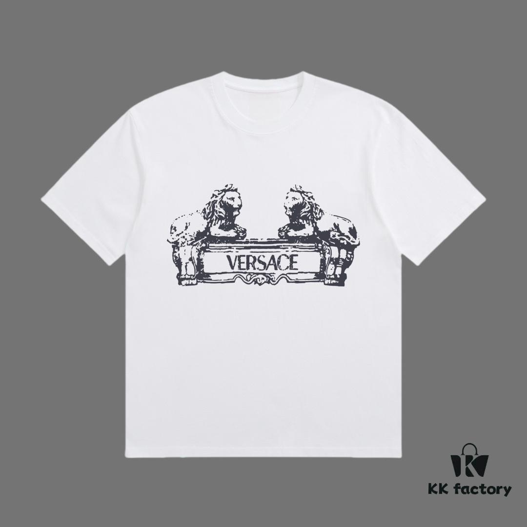 6931a175ccd8ab3d7af9571d VERSACE 2025 Fall Spring-Summer Collection Medusa Logo Short Sleeve T-Shirt Premium Quality, Custom Woven 270G 32-Count Double-Yarn Pure Cotton Fabric, Relaxed Fit Unisex Design