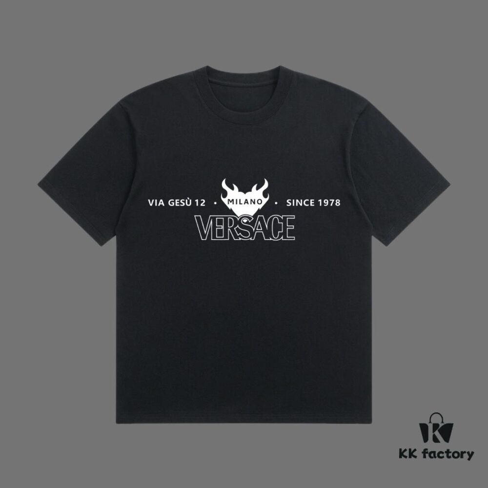 6931a176ccd8ab3d7af9572f High-End Quality VERSACE 2025 Fall Spring/Summer Collection Medusa Logo Short-Sleeve T-Shirt, Premium 270G 32-Count Double-Yarn Cotton Fabric, Relaxed Unisex Fit