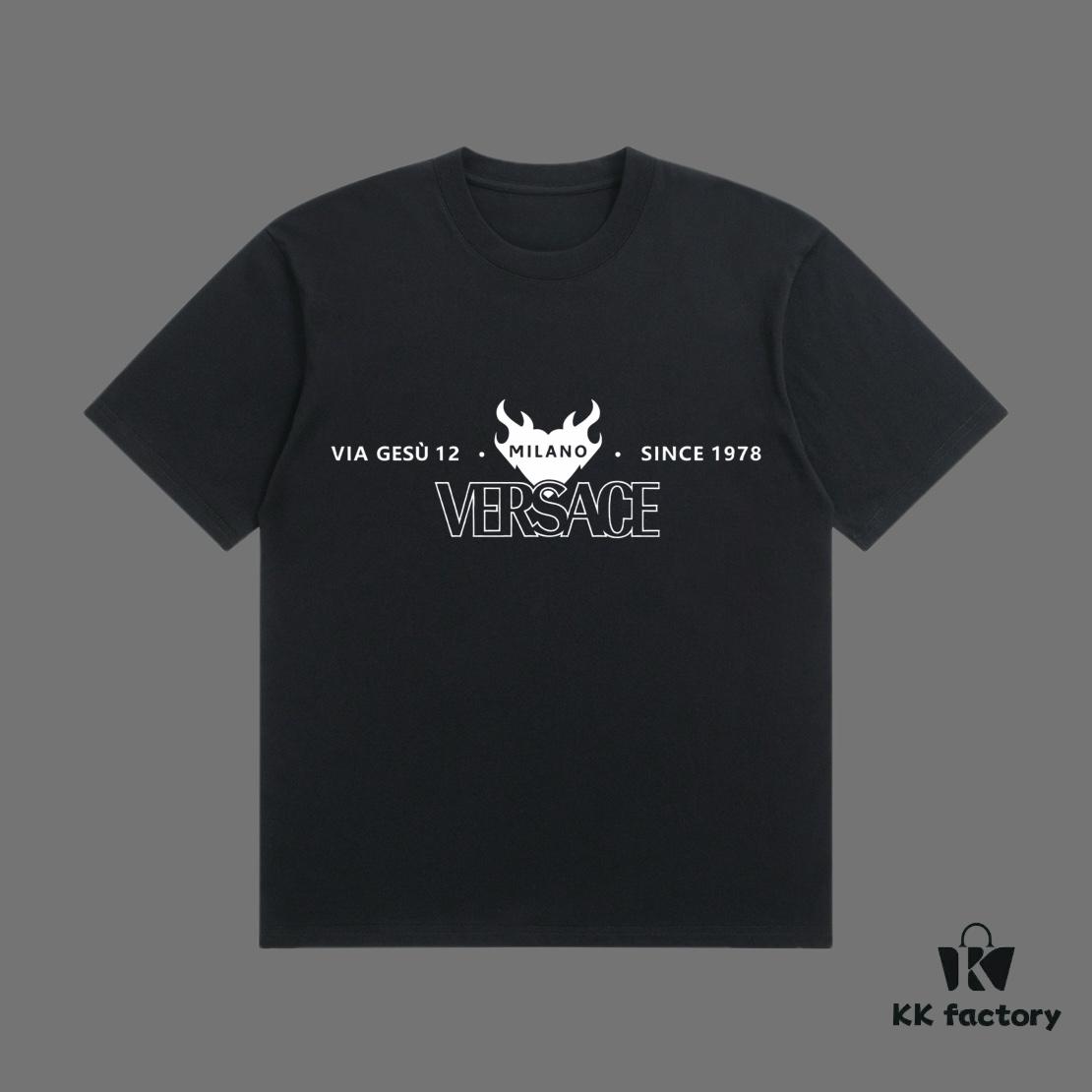 6931a176ccd8ab3d7af9572f High-End Quality VERSACE 2025 Fall Spring/Summer Collection Medusa Logo Short-Sleeve T-Shirt, Premium 270G 32-Count Double-Yarn Cotton Fabric, Relaxed Unisex Fit