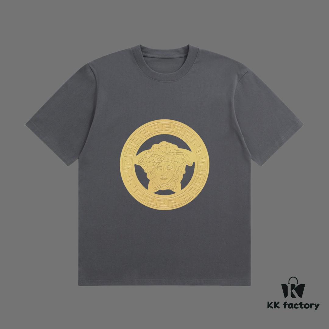 6931a179ccd8ab3d7af9575c VERSACE 2025 Fall Spring/Summer Collection Medusa Logo Short Sleeve T-Shirt, Premium Quality, Custom Woven 270G 32-Count Double-Yarn Pure Cotton Fabric, Relaxed Fit Unisex Design