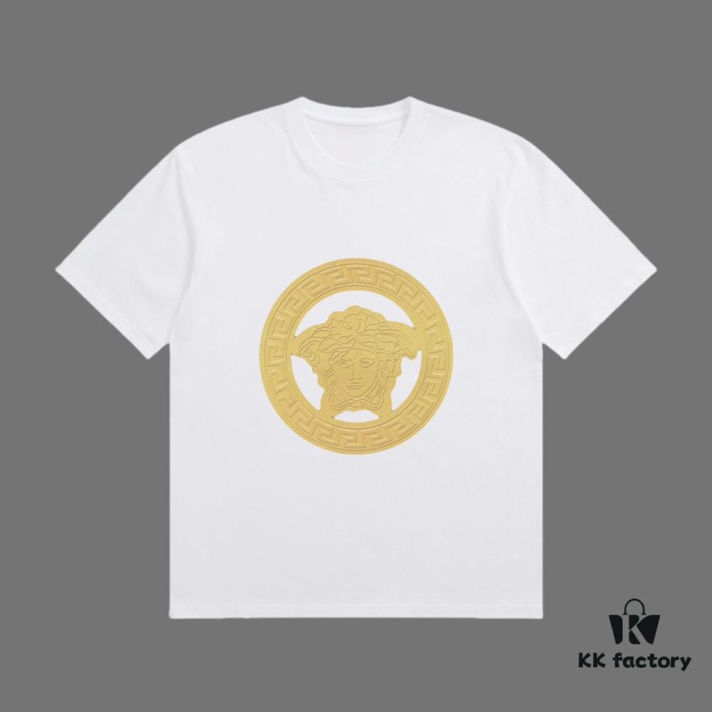 6931a179ccd8ab3d7af95765 VERSACE 2025 Fall Spring/Summer Collection Medusa Logo Short Sleeve T-Shirt Premium Quality, Distinct from Regular Prints, Woven 270G 32-Count Double-Yarn Pure Cotton Fabric, Relaxed Fit Unisex Design
