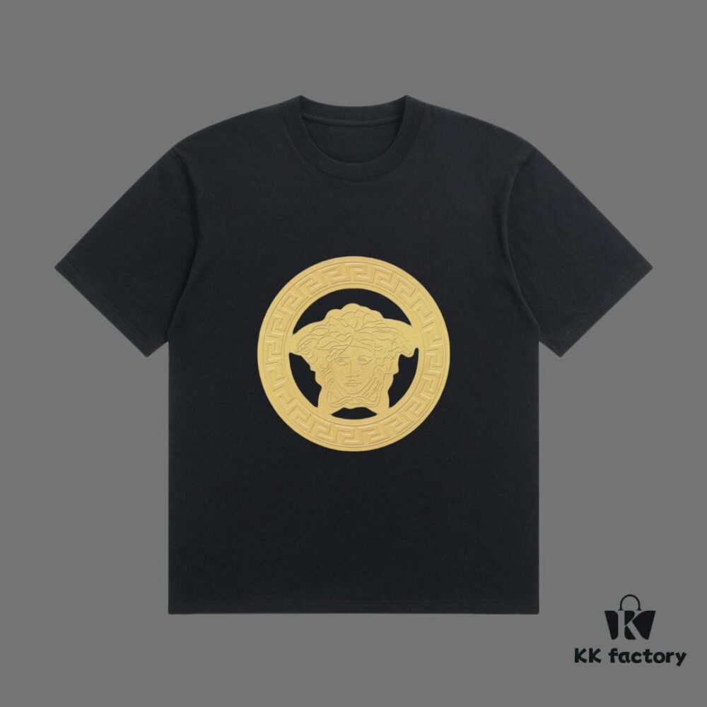 6931a179ccd8ab3d7af9576e High-End Quality VERSACE 2025 Fall Spring/Summer Collection Medusa Logo Short-Sleeve T-Shirt, Premium 270G 32-Count Double-Yarn Cotton Fabric, Relaxed Unisex Fit