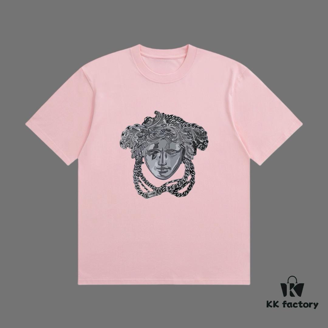 6931a17accd8ab3d7af95780 VERSACE 2025 Fall Spring-Summer Collection Medusa Logo Short Sleeve T-Shirt, Premium 270G 32-Count Double-Yarn Pure Cotton Fabric, Distinct from Regular Prints, Relaxed Fit Unisex Design