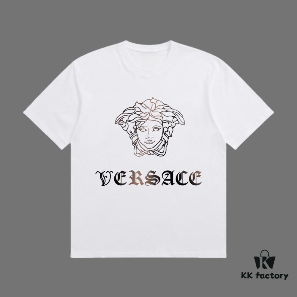 6931a17dccd8ab3d7af957ad VERSACE 2025 Fall Spring/Summer Collection Medusa Logo Short Sleeve T-Shirt Premium Quality, Distinctive from Regular Print, Made of Custom-Woven 270G 32-Ne Double-Yarn Pure Cotton Fabric, Relaxed Fit Unisex Design