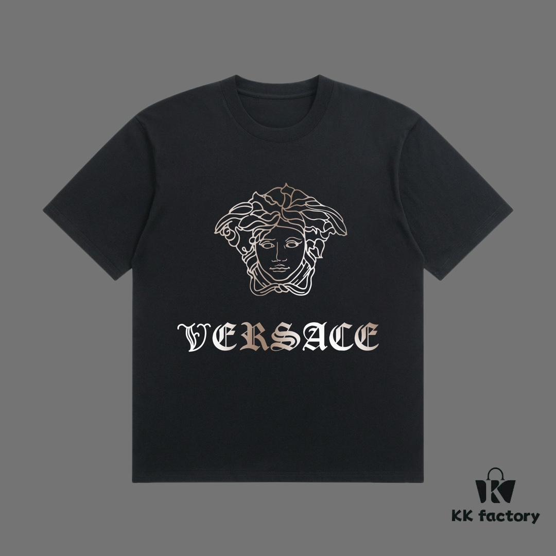 6931a17dccd8ab3d7af957bf VERSACE 2025 Fall Spring/Summer Collection Medusa Logo Short Sleeve T-Shirt, Premium Quality, Distinctive from Regular Prints, Made of Custom-Woven 270G 32-Count Double-Yarn Pure Cotton Fabric, Relaxed Fit Unisex Design
