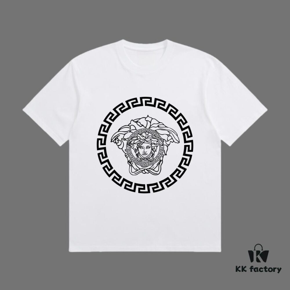 6931a17fccd8ab3d7af957da VERSACE 2025 Fall Spring/Summer Collection Medusa Logo Short Sleeve T-Shirt Premium Quality, Distinctive from Regular Prints, Crafted in 270G 32-Count Double-Yarn Pure Cotton Fabric, Relaxed Fit Unisex Design