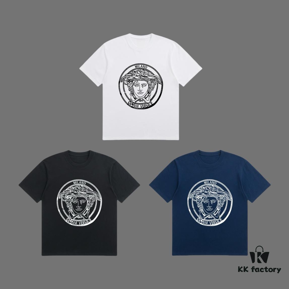 6931a181ccd8ab3d7af95809 VERSACE 2025 Fall Spring/Summer Collection Medusa Logo Short Sleeve T-Shirt, Premium 270G 32-Count Double-Yarn Cotton Fabric, Distinct from Regular Prints, Relaxed Fit Unisex Design