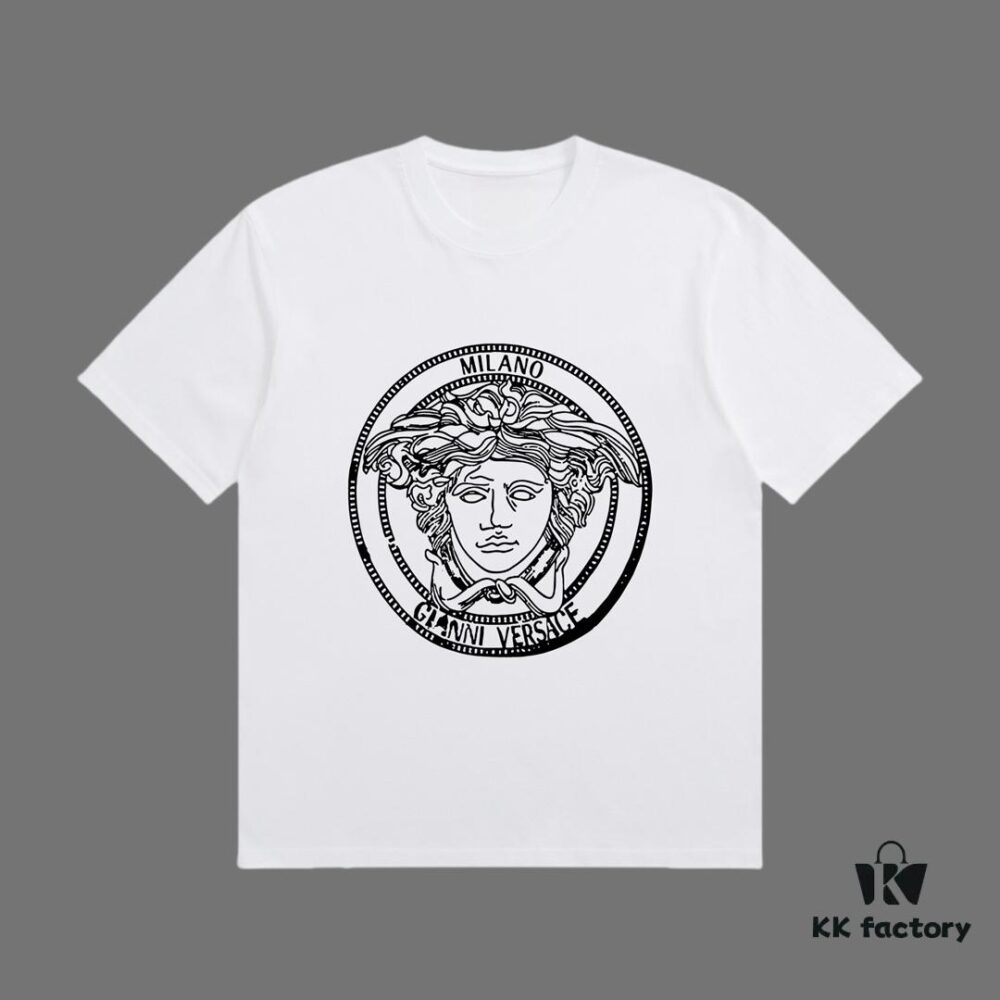 6931a181ccd8ab3d7af95810 VERSACE 2025 Fall Spring/Summer Collection Medusa Logo Short Sleeve T-Shirt Premium Quality, Custom 270G 32-Count Double-Yarn Pure Cotton Fabric, Relaxed Fit Unisex Design