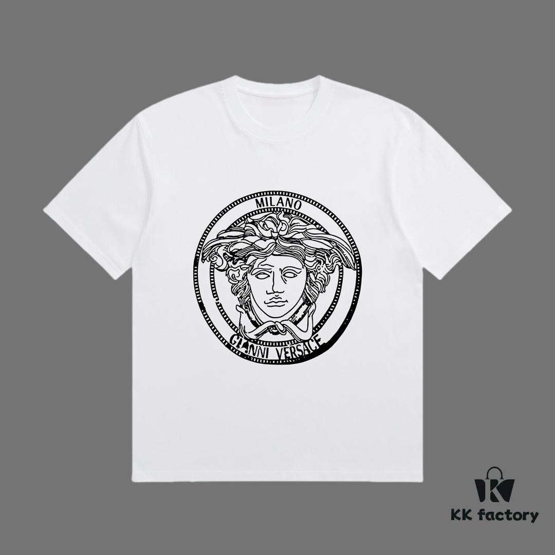 6931a181ccd8ab3d7af95810 VERSACE 2025 Fall Spring/Summer Collection Medusa Logo Short Sleeve T-Shirt Premium Quality, Custom 270G 32-Count Double-Yarn Pure Cotton Fabric, Relaxed Fit Unisex Design
