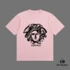 VERSACE 2025 Fall Spring-Summer Collection Medusa Logo Short Sleeve T-Shirt, Premium Quality, Distinct from Regular Print, Woven 270G 32-Count Double-Yarn Pure Cotton Fabric, Loose Fit Unisex Design