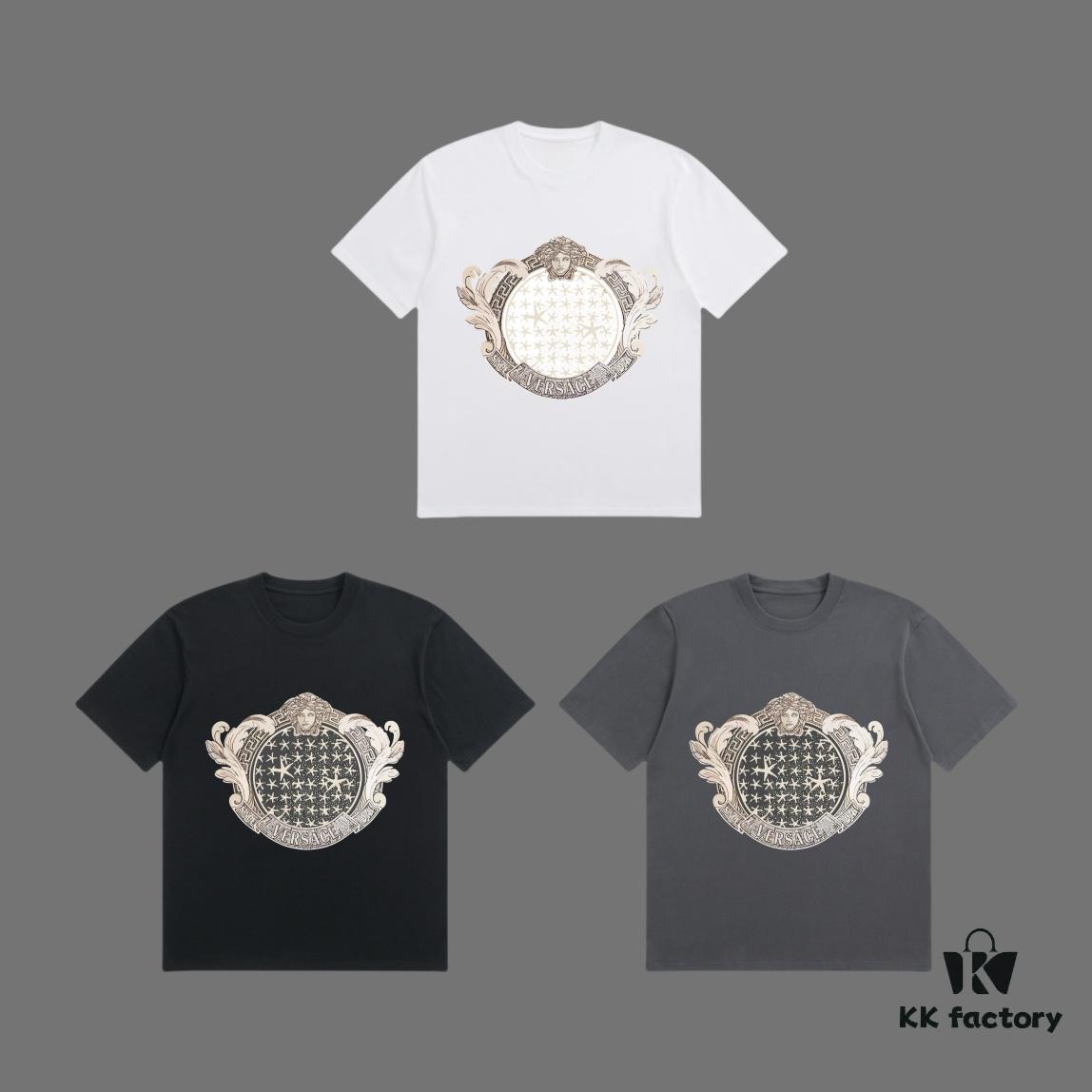 6931a184ccd8ab3d7af9583f VERSACE 2025 Fall Spring/Summer Collection Medusa Logo Short-Sleeve T-Shirt Premium Quality, Distinctive from Regular Prints, Crafted in 270G 32-Ne 100% Cotton Double-Yarn Fabric, Relaxed Fit Unisex Design