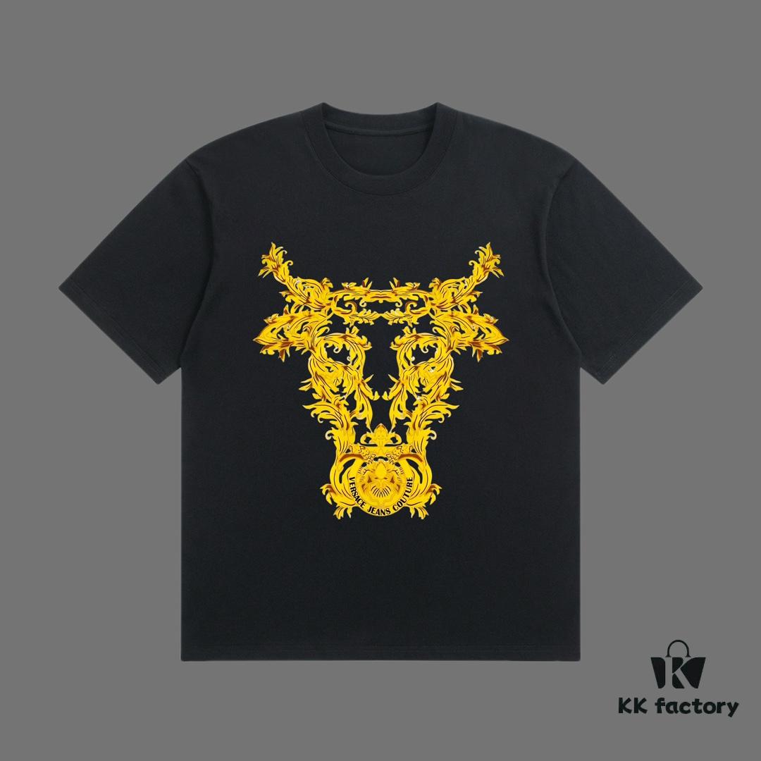 6931a187ccd8ab3d7af95885 VERSACE 2025 Fall Spring-Summer Collection Medusa Logo Short Sleeve T-Shirt, Premium Quality, Distinct from Regular Prints, Woven 270G 32-Count Double-Yarn Pure Cotton Fabric, Relaxed Fit Unisex Design