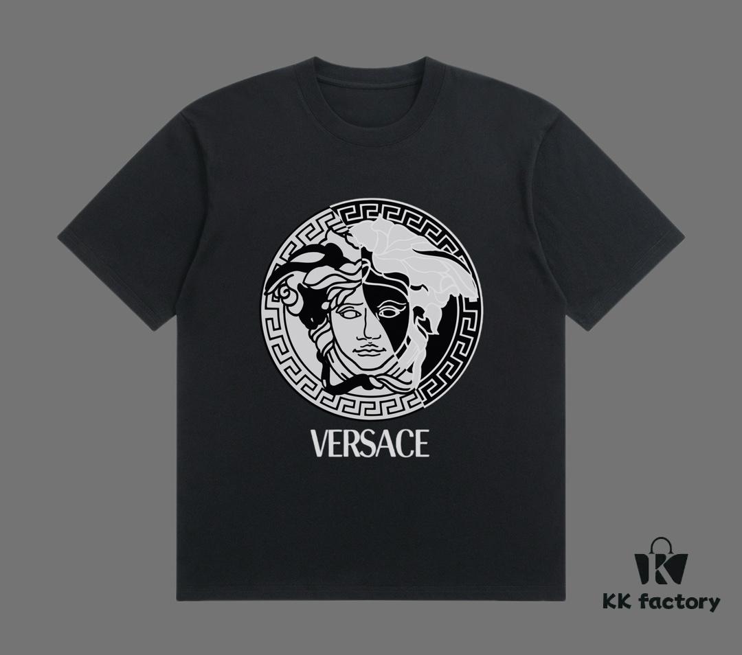 6931a18cccd8ab3d7af958e8 VERSACE 2025 Fall Spring/Summer Collection Color-Blocked Medusa Short-Sleeve T-Shirt, Premium Quality, Custom-Woven 270G 32-Count Double-Yarn Pure Cotton Fabric, Distinct from Regular Printed Tees, Relaxed Unisex Fit