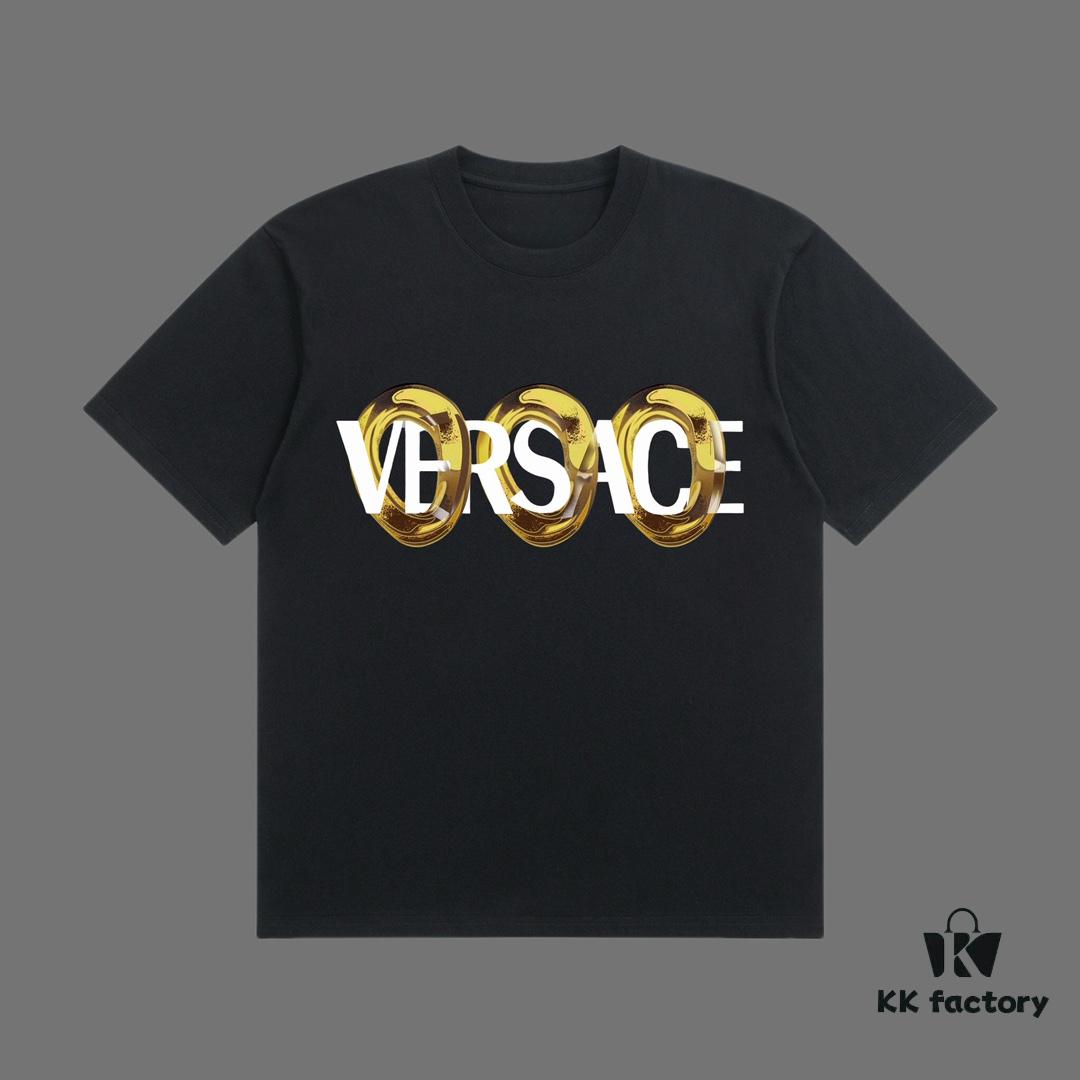 6931a18dccd8ab3d7af95903 VERSACE 2025 Fall Spring/Summer Collection Logo Ring Short Sleeve T-Shirt, Premium 270G 32-Count Double-Yarn Pure Cotton Fabric, Distinct from Regular Print, Relaxed Fit Unisex Design