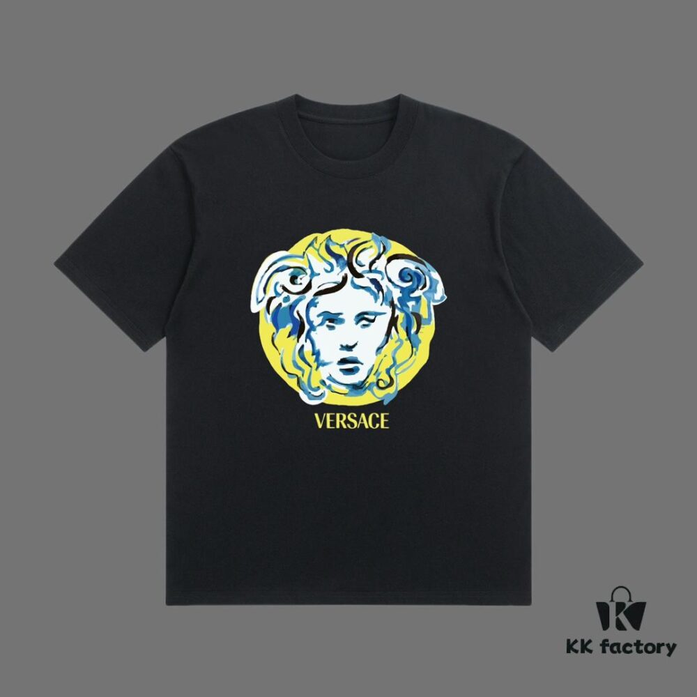 6931a18fccd8ab3d7af9591e High-End Quality VERSACE 2025 Fall Spring/Summer Collection Colorful Medusa Head Short-Sleeve T-Shirt, Premium Custom-Woven 270G 32-Count Double-Yarn Pure Cotton Fabric, Distinct from Regular Print, Relaxed Fit Unisex Design