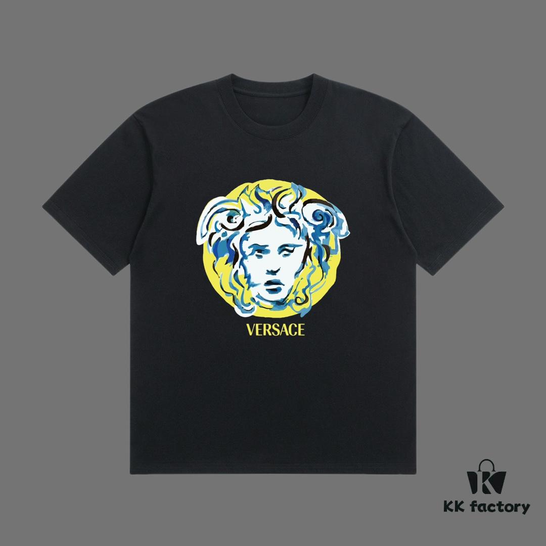 6931a18fccd8ab3d7af9591e High-End Quality VERSACE 2025 Fall Spring/Summer Collection Colorful Medusa Head Short-Sleeve T-Shirt, Premium Custom-Woven 270G 32-Count Double-Yarn Pure Cotton Fabric, Distinct from Regular Print, Relaxed Fit Unisex Design