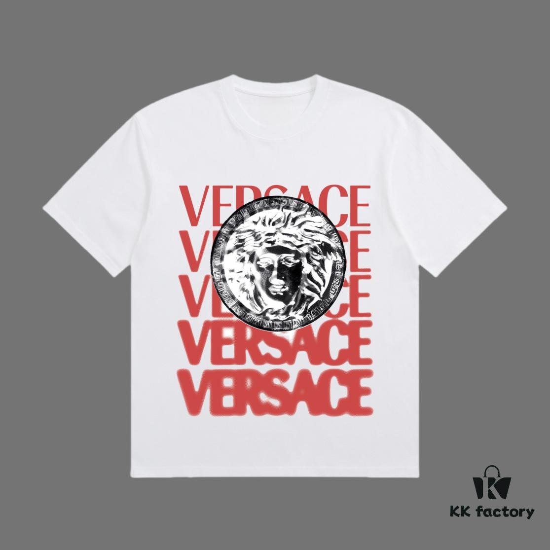 6931a18fccd8ab3d7af95927 VERSACE 2025 Fall Spring/Summer Collection Medusa Logo Short Sleeve T-Shirt, Premium Quality, Custom Woven 270G 32-Count Double-Yarn Pure Cotton Fabric, Relaxed Fit Unisex Design