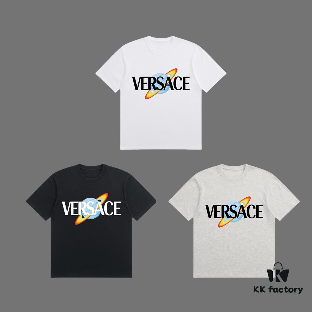 6931a191ccd8ab3d7af95956 VERSACE 2025 Fall Spring-Summer Collection Cosmic Planet Short Sleeve T-Shirt, Premium 270G 32'S Double-Yarn Pure Cotton Fabric, Distinct from Regular Prints, Relaxed Unisex Fit