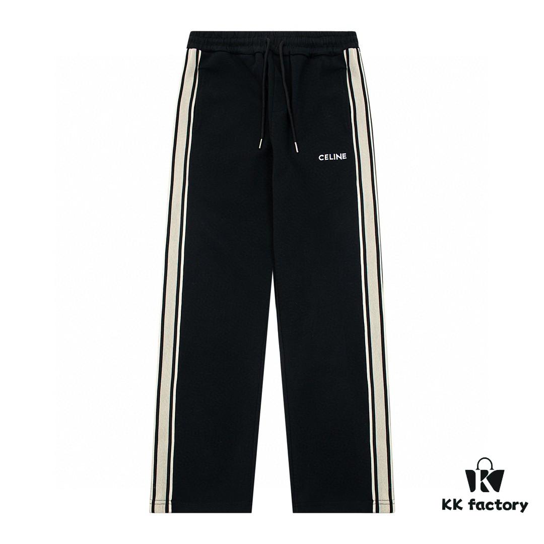 6931a195ccd8ab3d7af95999 Celine New Embroidered Letter Woven Straight Sweatpants Casual Unisex Long Pants