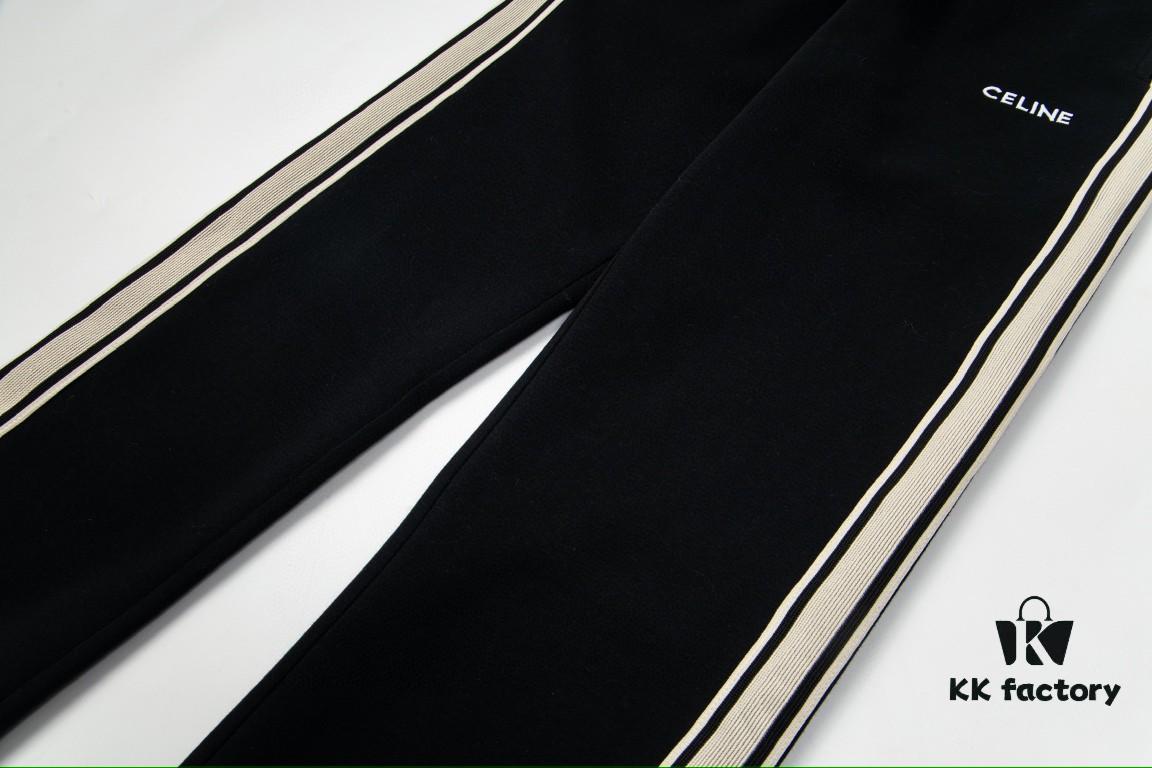 6931a195ccd8ab3d7af959a3 Celine New Embroidered Letter Woven Straight Sweatpants Casual Unisex Long Pants