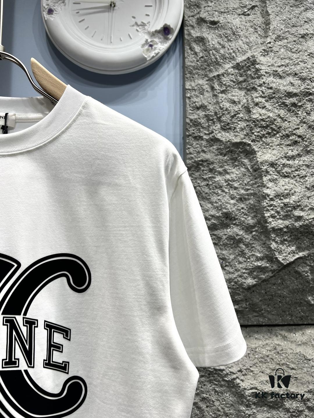 Celine Logo Print Short Sleeve T-Shirt