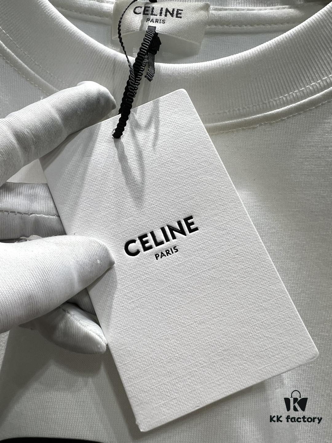 Celine Logo Print Short Sleeve T-Shirt