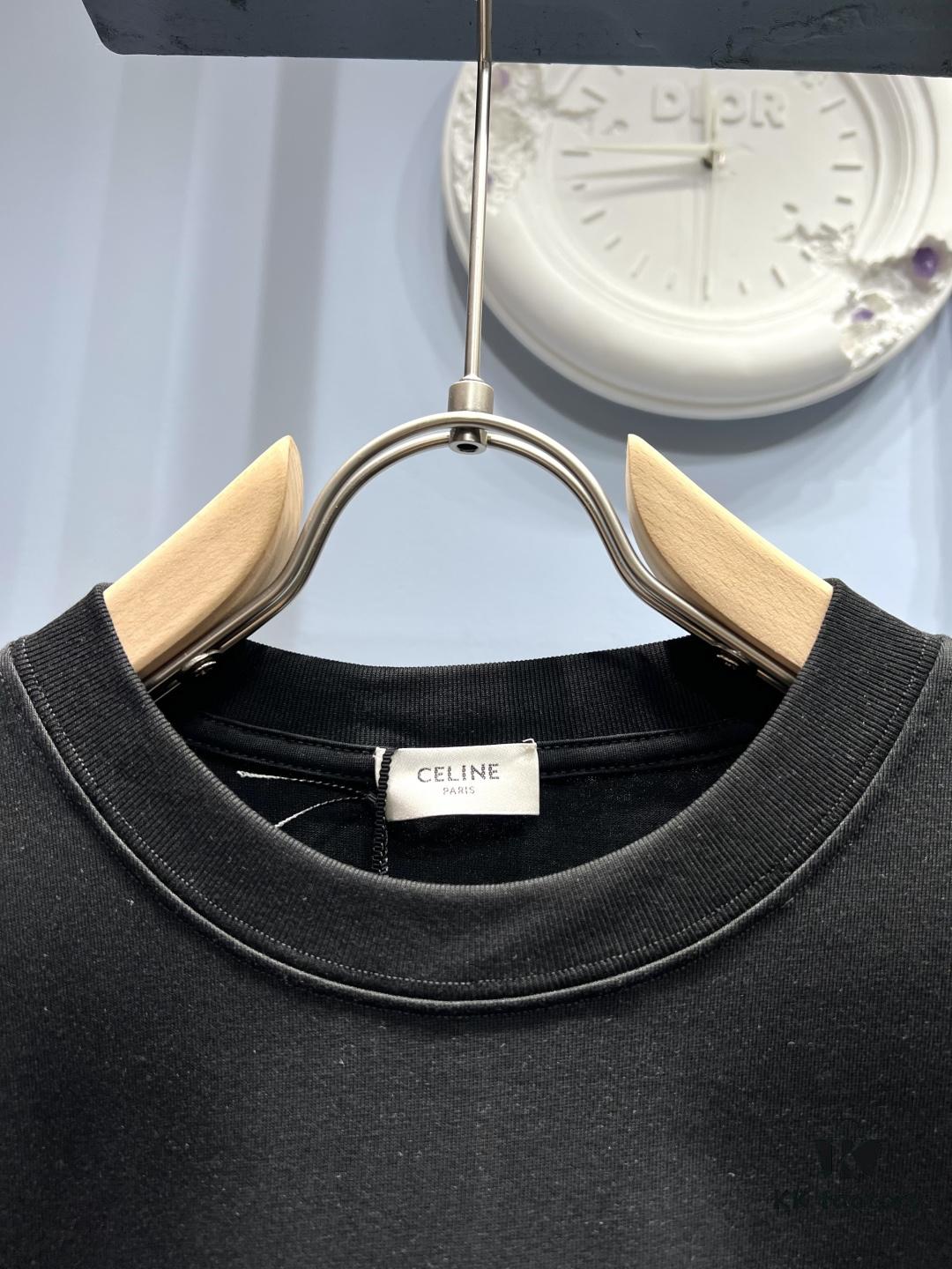 Celine Print Logo Short Sleeve T-Shirt