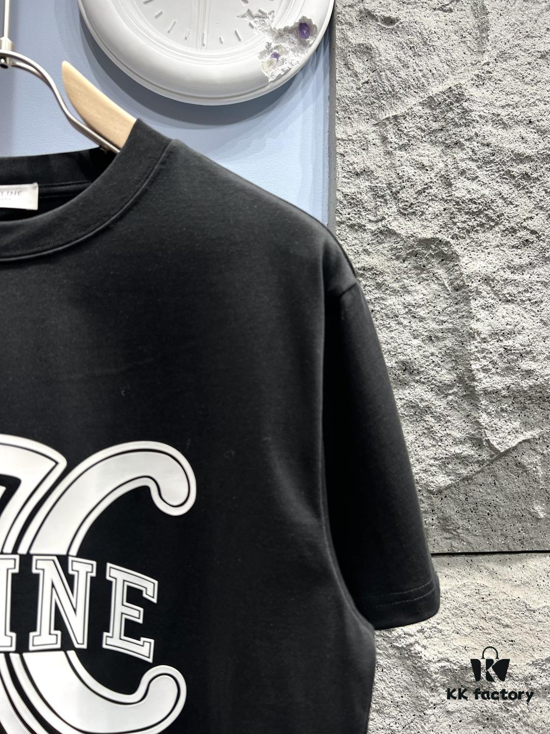 Celine Print Logo Short Sleeve T-Shirt