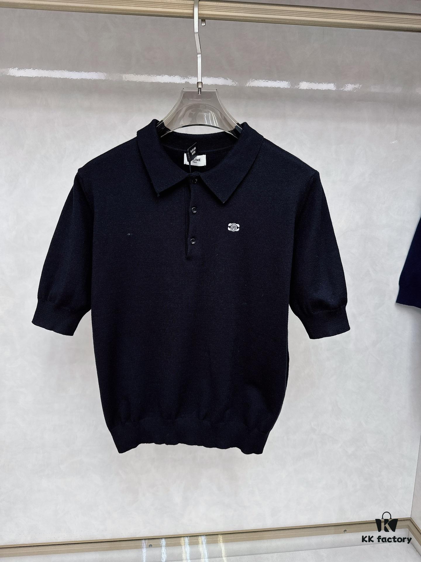 6931a197ccd8ab3d7af959c3 CELINE Arc de Triomphe Embroidered Polo Shirt