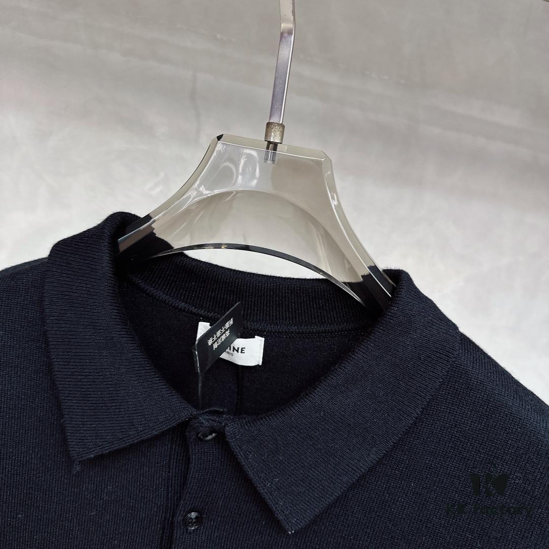 6931a197ccd8ab3d7af959c6 CELINE Arc de Triomphe Embroidered Polo Shirt