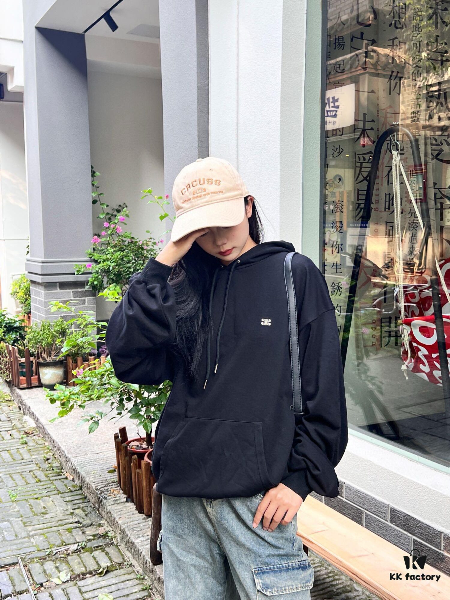 6931a199ccd8ab3d7af959e8 CELINE Triumph Arch Knit Hoodie - Classic Letter Design, Heavyweight 400g Fabric, Imported Matte Black Print